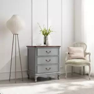 [무료배송] 빈티지엔틱 미엘 아담스 그레이 3단 서랍장