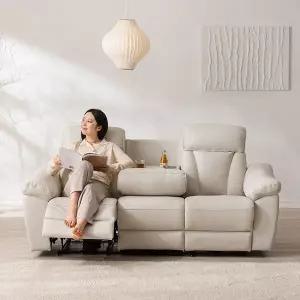 [삼익가구][NEW컬러출시]블룸 USB 3인용 전동 리클라이너 가죽소파(양방향)