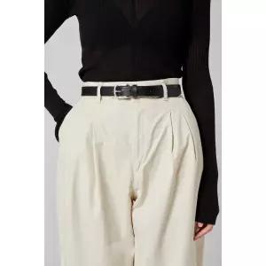 [롯데백화점]닥스 액세서리 [쇼핑백동봉][여성벨트]블랙 가죽 슬림 버클 여성벨트DBBE2E741BK