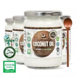코코어스 프리미엄 엑스트라버진 코코넛오일 500ml 4병 + (증정)우드스푼M