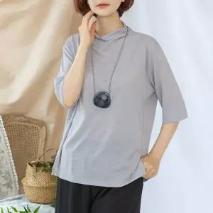 [디얼마미] 쏘쿨 반폴라 티셔츠 / 미시옷 빅사이즈 엄마옷 중년 여성 마담