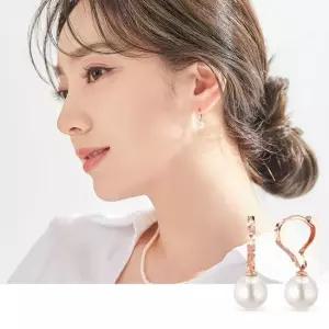 14k 하트링 스와진주 귀걸이 6mm)