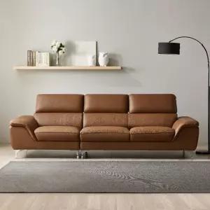 캐니스 무빙헤드 기능성 천연면피 소가죽 4인용 소파 DF918663