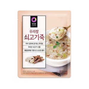 우리쌀 쇠고기죽 60g x 8개/우리쌀죽/간편죽/무배