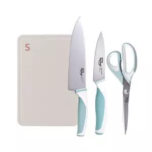 [즉할30%] 도루코 마린 민트 칼도마 4종세트 (식도+과도+가위+도마)