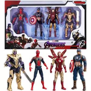어벤져스피규어 4종 스파이더맨 캡틴아메리카 아이언맨 타노스