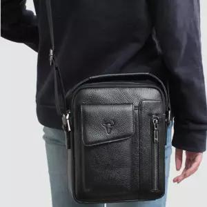 캐쥬얼 남자가죽가방 소가죽크로스백 직장인 남성서류가방 휴대폰가방 블랙 재재데이