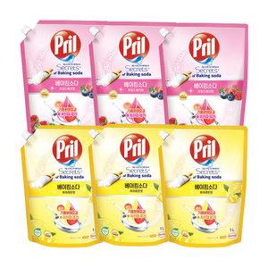 프릴 베이킹소다 레몬, 3개 + 베리 리필, 1L, 3개