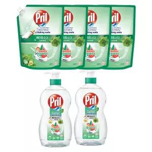 프릴 베이킹소다 허브 용기 700ml, 2개 + 리필 1L, 4개