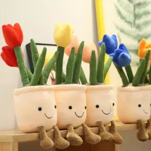 튤립 인형 인테리어소품 생일선물 홈 카페 방꾸미기 귀여운 꽃 빅사이즈 소품 쿠션 시들지않는 집들이 화분