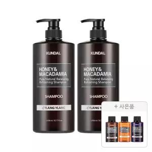 쿤달 네이처샴푸 일랑일랑 1058ml, 2개+증정(샴푸 화이트머스크 100ml+바디워시 화이트머스크 100ml+트리트먼트 화이트머스크 100ml 각 1개 (총 3개))