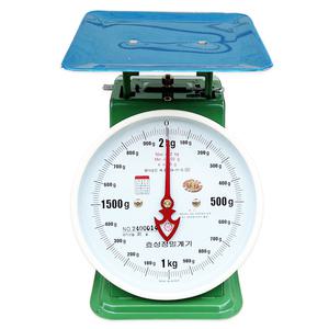 효성정밀계기 접시지시저울 2kg 국산 접시 바늘 업소용