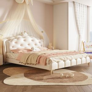 공주침대프레임 호텔 고급 학생 여학생 가죽 더블