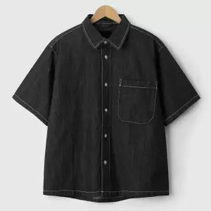 [엠엔씨][MNC] 오버핏 데님 반팔셔츠 (MDSS036WS)