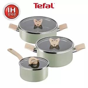 [테팔]테팔 인덕션 티타늄 블라썸 민트냄비 3종(편수18+양수20+전골24)
