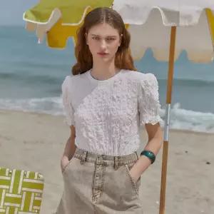 [온앤온](강남점)셔링 볼륨 소매 블라우스 NEW5XB623