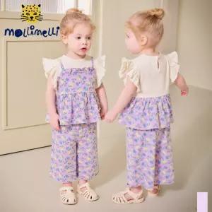 [몰리멜리] 잔잔플라워프릴상하복