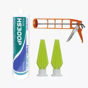 한신 무초산 실리콘 비초산 HS300P-OAK 오크색상 노즐 실리콘건 세트