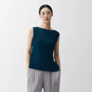 [플리츠미](대구신세계)탱크 플리츠 슬리브리스 티셔츠_EPTSM024049