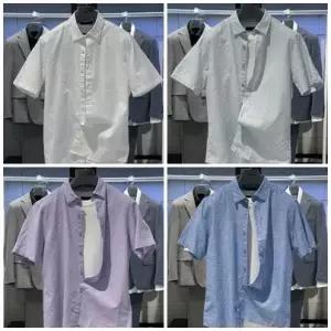 [트루젠] 트루젠 (컬러4종) 린넨코튼 혼방 쿨워셔블 워싱 반팔 캐주얼 셔츠 426617031-2