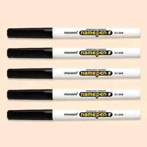 모나미 네임펜 F 중간 글씨용 검정색 유성 펜 지워지지않는 안지워지는 NAMEPEN 단색