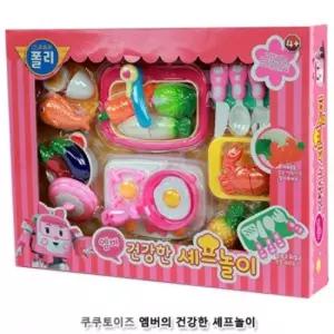 쿠쿠 토이즈 엠버의 건강한 셰프 놀이 요리 장난감/주방/소꿉/놀이세트/과일/자르기/역할/음식/모형/소꼽