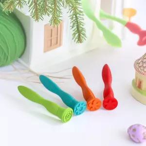 캐스비 스틱 스템프 4종세트 도장 모양찍기 미술놀이 긴손잡이 막대 찍기놀이 (3세이상)