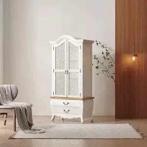 [무료배송] 클레식 엔틱 이사벨 아이보리 라탄 장식장