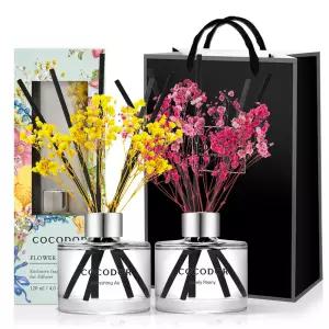 쇼핑백 증정 코코도르 플라워 디퓨저 120ml 2개 실내 방향제 집들이 이사선물 리프레싱에어