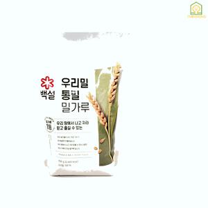 [정품] 백설 우리밀 통밀밀가루 750g 통밀분말 건강한 통밀가루 통밀빵