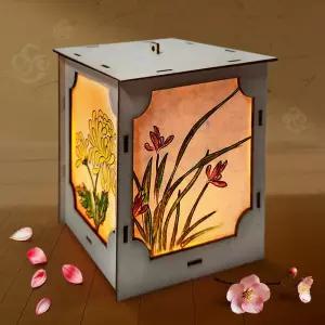 아트박스/탑키드 만들기 전통 사군자 우드 LED 무드등 (1인개별포장)