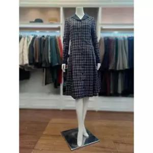 [하프클럽/앤디스클라인]앤디스클라인 세이브존07 배색 카라 체크 원피스 A2O1CO604A