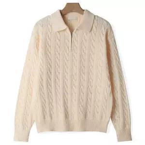 [엠엔씨][MNC] 리사이클 꽈베기 반집업니트 (MDKN908DS)