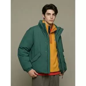 [아웃도어스/씨엔엔 어패럴]남녀공용 GBS 로고 컬러링 패딩 재킷 그린_CA23GPD403GRN