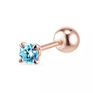 14k 포인트 랩 다이아몬드 4프롱 피어싱 1개)_2.5mm_블루