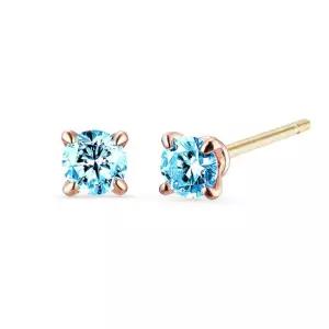 18k 포인트 랩 다이아몬드 4프롱 귀걸이_2.5mm_블루