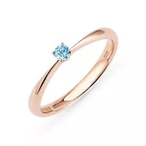 18k 포인트 랩 다이아몬드 4프롱 반지 2.5mm 블루)