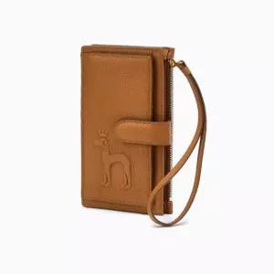 (쇼핑백동봉) 브라운 가죽 엠보 퍼피 스트랩 장지갑 HIHO5E253W2