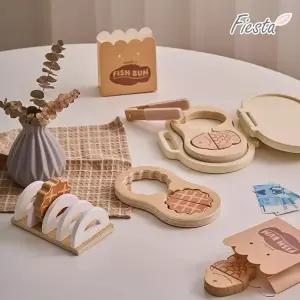 [보리보리/피에스타]피에스타 원목 소꿉놀이 붕어빵 와플메이커 세트