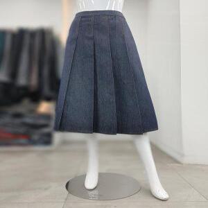 SI 세이브존04 플리츠 슬릿 데님 스커트 SJS1123100BL