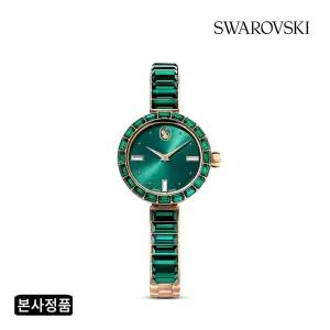 [스와로브스키/본사정품] Matrix Bangle 그린 샴페인 골드 톤 시계 5690808
