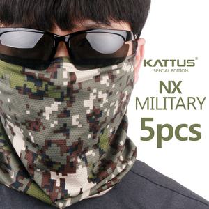 KATTUS 밀리터리 NX 5PCS 신형 멀티스카프 육군 멀티스카프 여름 바라클라바 오토바이 자외선차단 쿨마스크 쿨바라클라바 등산마스크 uv차단스크 얼굴 햇빛가리개 KC인증
