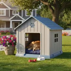지오리빙 DH024A 강아지집 개집 중형견 대형견 초대형견 야외 마당 견사 애완견 하우스 사계절