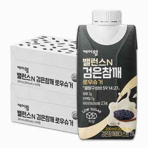 [공식] 케어웰 밸런스N 검은참깨 로우슈거 200ml 36팩 직장인 수험생 어르신 영양보충 아침식사대용