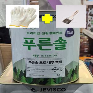 제비스코 친환경 수성 도료 푸른솔 프로 내부 수성 페인트 베란다/내부 콘크리트/석고보드 3.8L 무광백색
