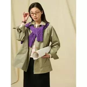 [빈폴레이디스] 미디엄 아웃포켓 트렌치 코트  카키 (BF523TC05H)