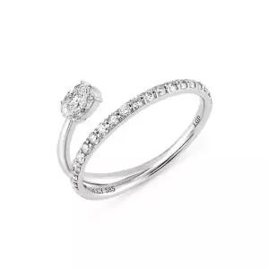 18k 리브 오벌컷 랩 다이아몬드 반지