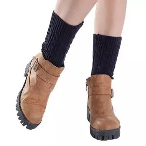 따뜻한 니트 방한 발목토시 꽈배기 레그워머-WD1B5D8