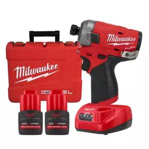 밀워키 M12 FQID-252C 오일펄스 임팩드라이버 충전 12V 2.5Ah 고출력 배터리 2개 세트