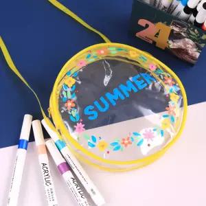 작품비닐가방 A 원형 비치백 그리기 만들기 꾸미기 여름 물놀이 투명 가방 PVC 